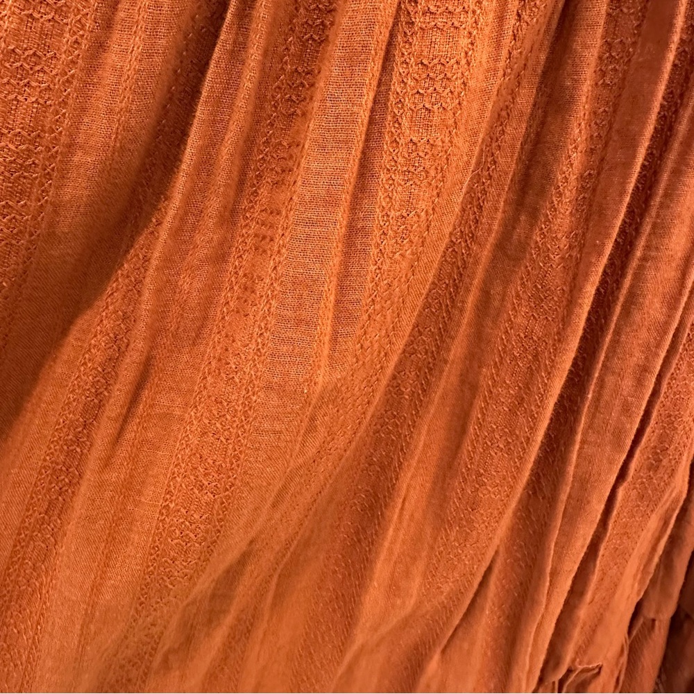 Universal Thread Burnt Orange Embroidered Prairie… - image 4